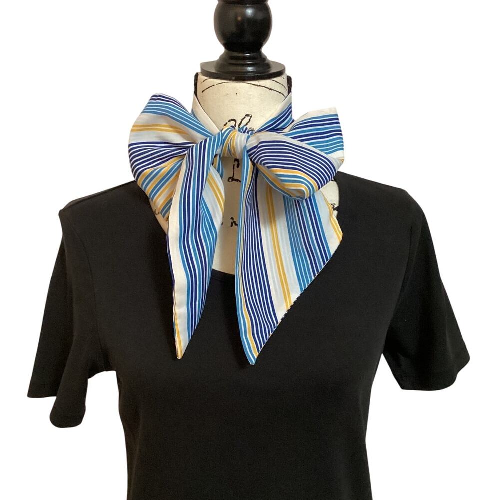 Vintage Scarf Charlie by Revlon Perfume Rectangle Sash Tie Belt Striped USA